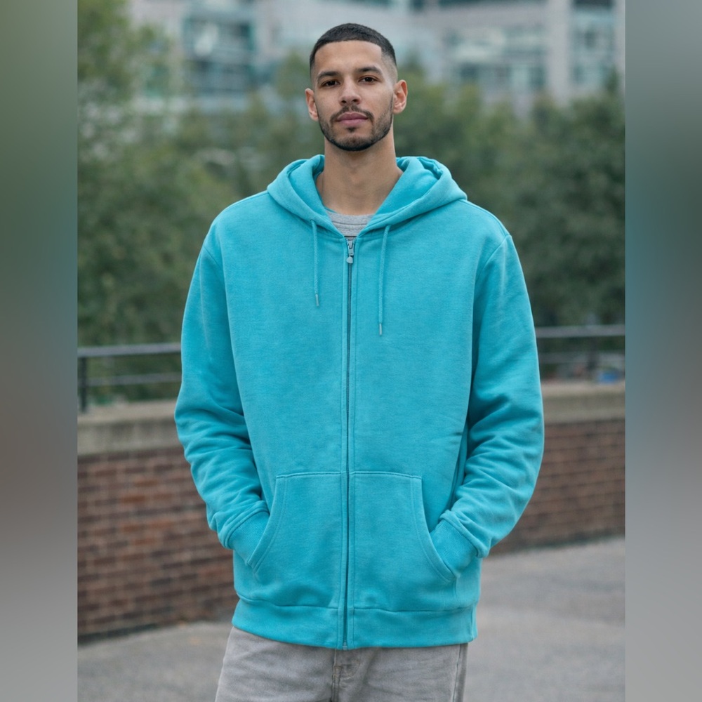 Men's Aqua Hoodie Sweater